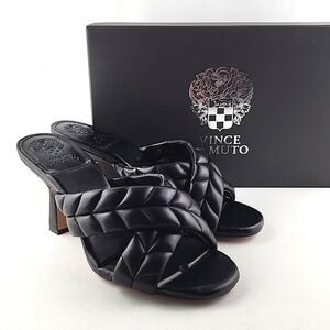 NWT Vince Camuto Women's Black VC-Garren Braided Heeled Mules 8.5M
